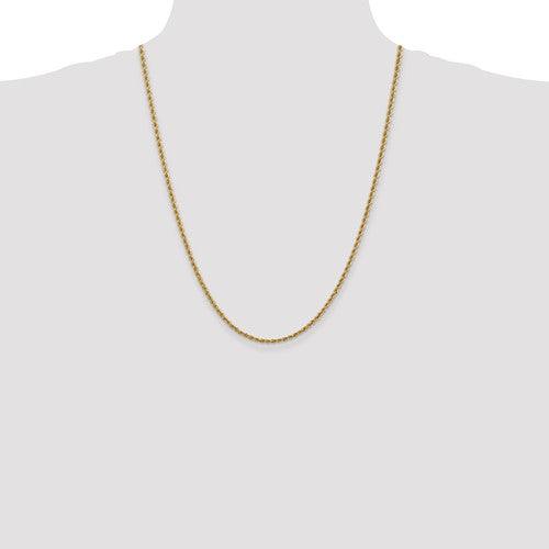 14k 2.5mm Handmade Regular Rope Chain - Seattle Gold Grillz