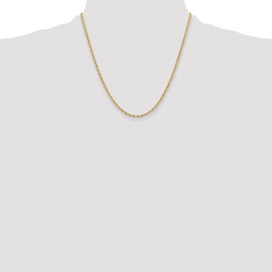 14k 2.5mm Semi-Solid Rope Chain - Seattle Gold Grillz