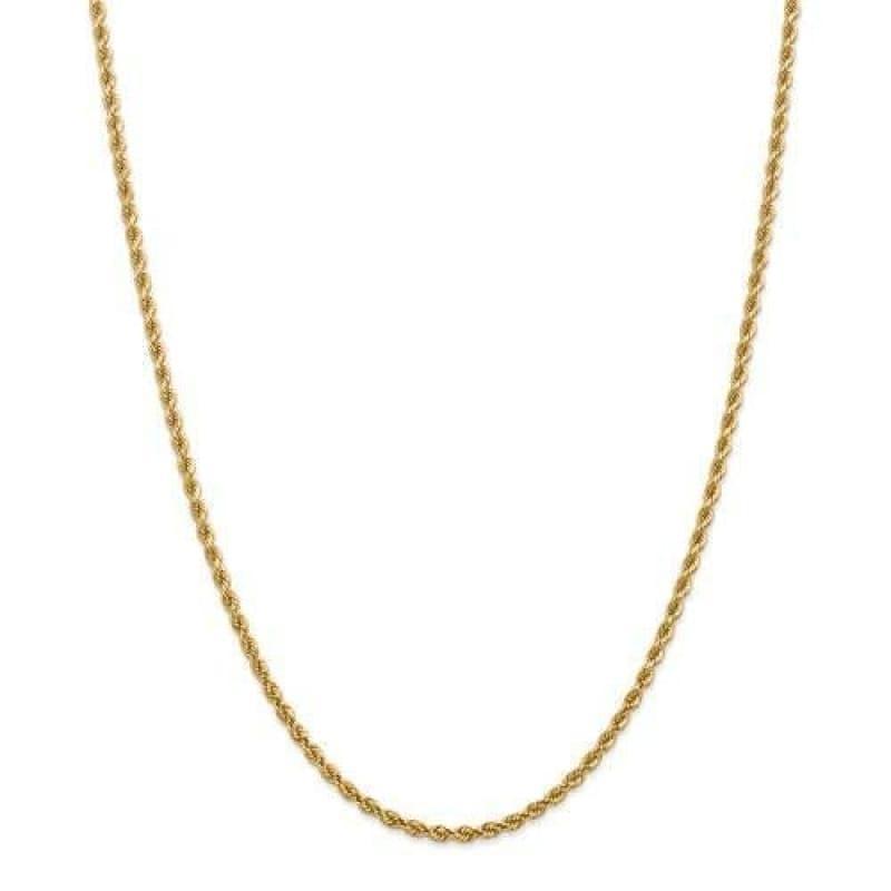14k 2.75mm Diamond-cut Rope with Lobster Clasp Chain - Seattle Gold Grillz