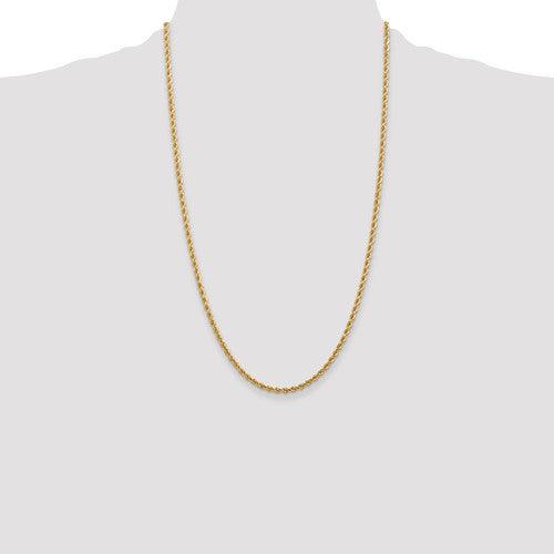 14k 2.75mm Diamond-cut Rope with Lobster Clasp Chain - Seattle Gold Grillz