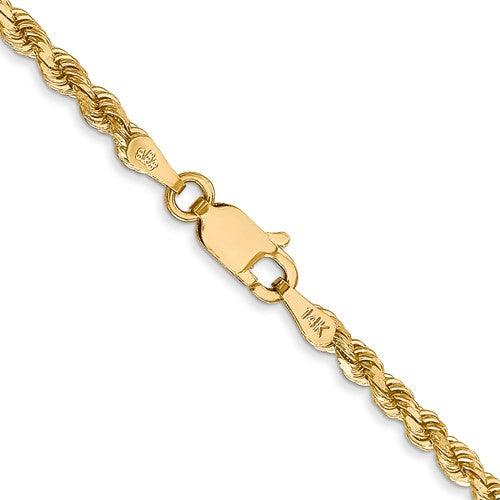 14k 2.75mm Diamond-cut Rope with Lobster Clasp Chain - Seattle Gold Grillz