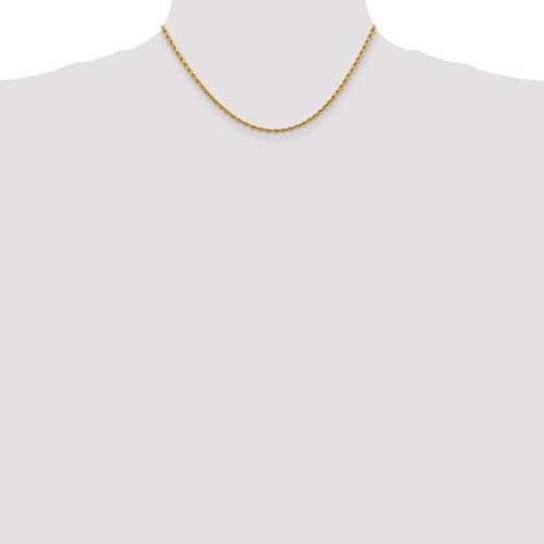 14k 2.75mm Diamond-cut Rope with Lobster Clasp Chain - Seattle Gold Grillz