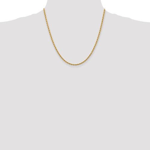 14k 2.75mm Diamond-cut Rope with Lobster Clasp Chain - Seattle Gold Grillz