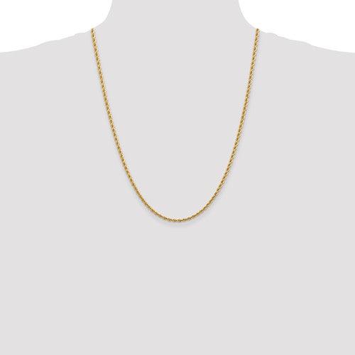 14k 2.75mm Diamond-cut Rope with Lobster Clasp Chain - Seattle Gold Grillz