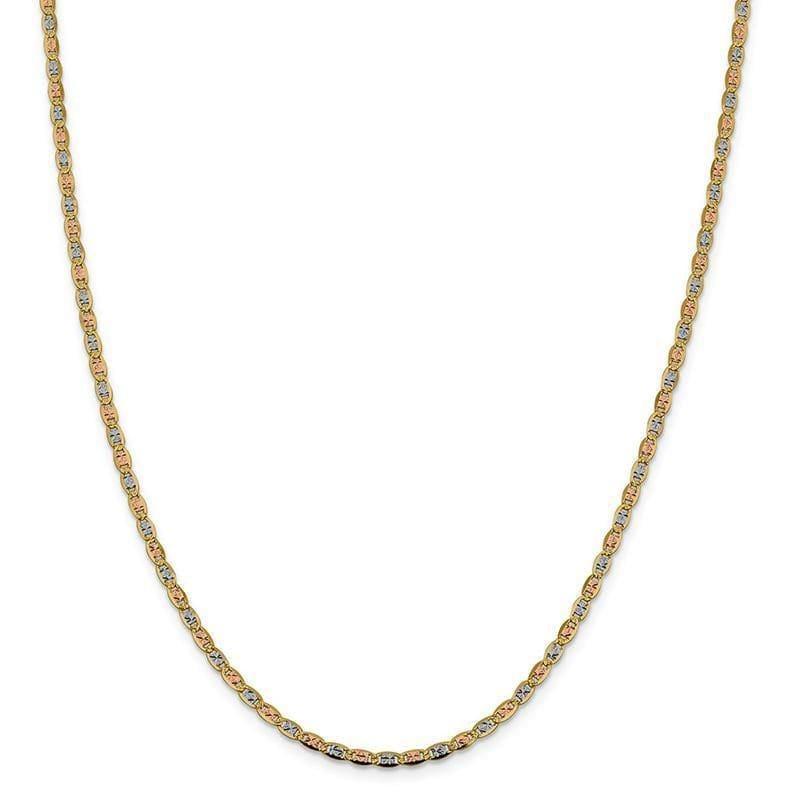 14k 2.75mm Tri-color Pave Valentino Chain - Seattle Gold Grillz