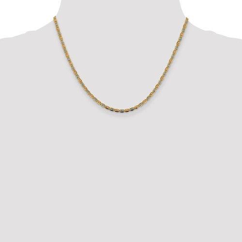 14k 2.75mm Tri-color Pave Valentino Chain - Seattle Gold Grillz