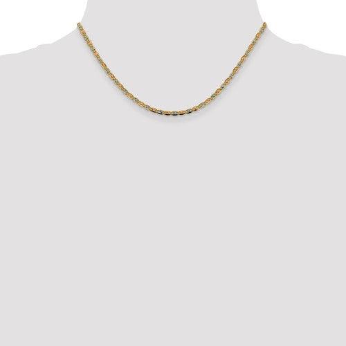 14k 2.75mm Tri-color Pave Valentino Chain - Seattle Gold Grillz