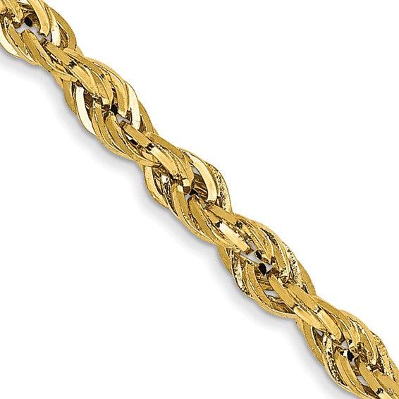 14k 2.8mm Semi-Solid Rope Chain - Seattle Gold Grillz