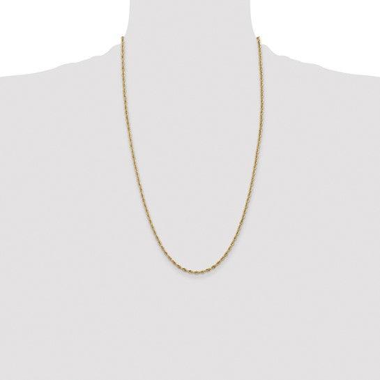 14k 2.8mm Semi-Solid Rope Chain - Seattle Gold Grillz
