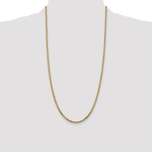 14k 2.9mm Beveled Curb Chain - Seattle Gold Grillz