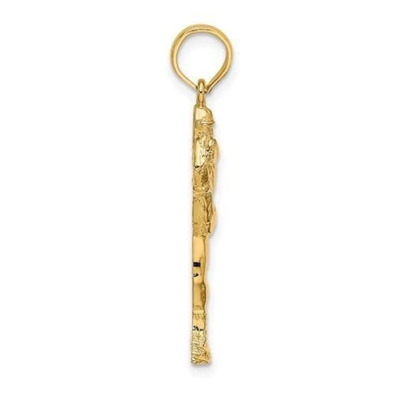 14K 2-D Baseball Pitcher On Mound Charm - Seattle Gold Grillz