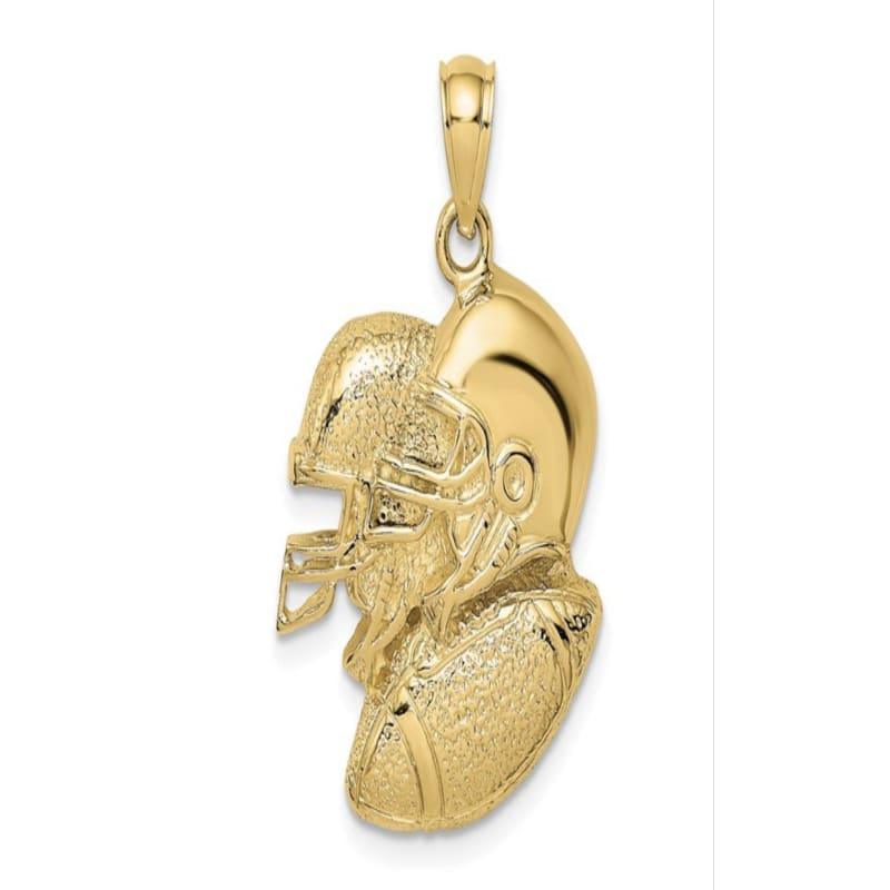 14K 2-D Double Football Helmets and Ball Charm - Seattle Gold Grillz