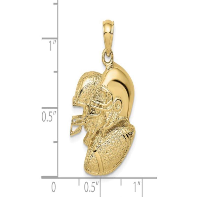 14K 2-D Double Football Helmets and Ball Charm - Seattle Gold Grillz