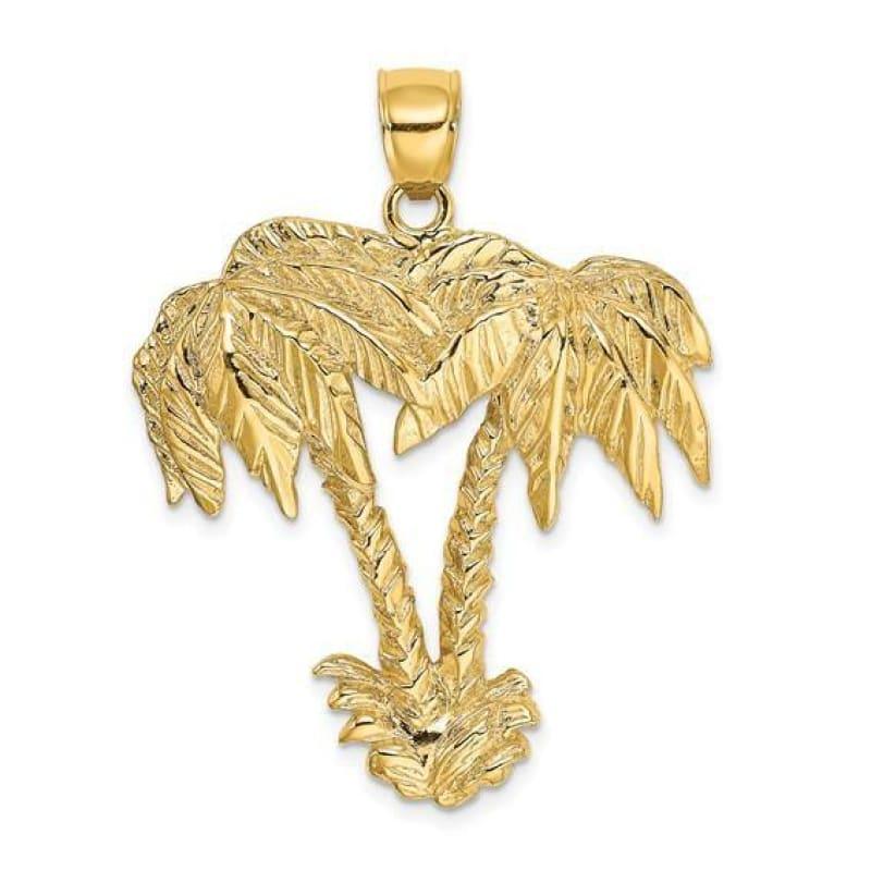 14K 2-D Double Palm Trees Charm - Seattle Gold Grillz