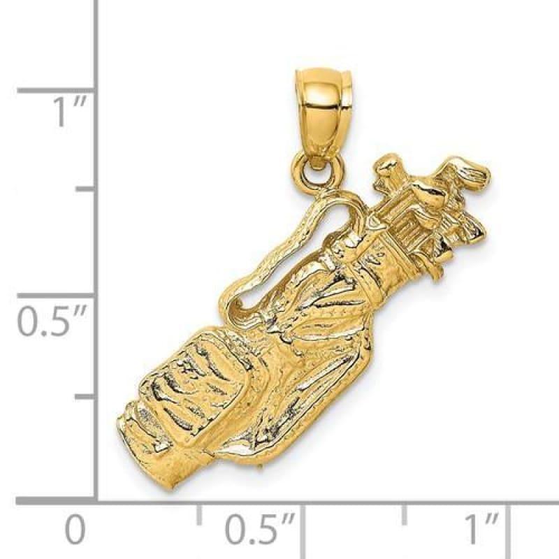 14K 2-D Golf Bag and Clubs Charm - Seattle Gold Grillz