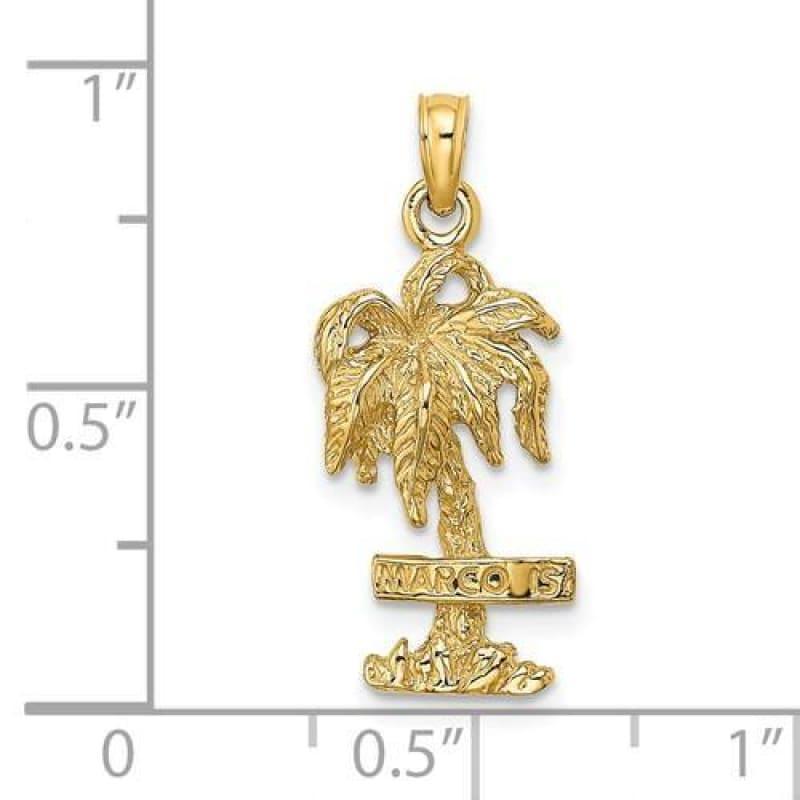 14K 2-D MARCO ISLAND On Palm Tree Charm - Seattle Gold Grillz