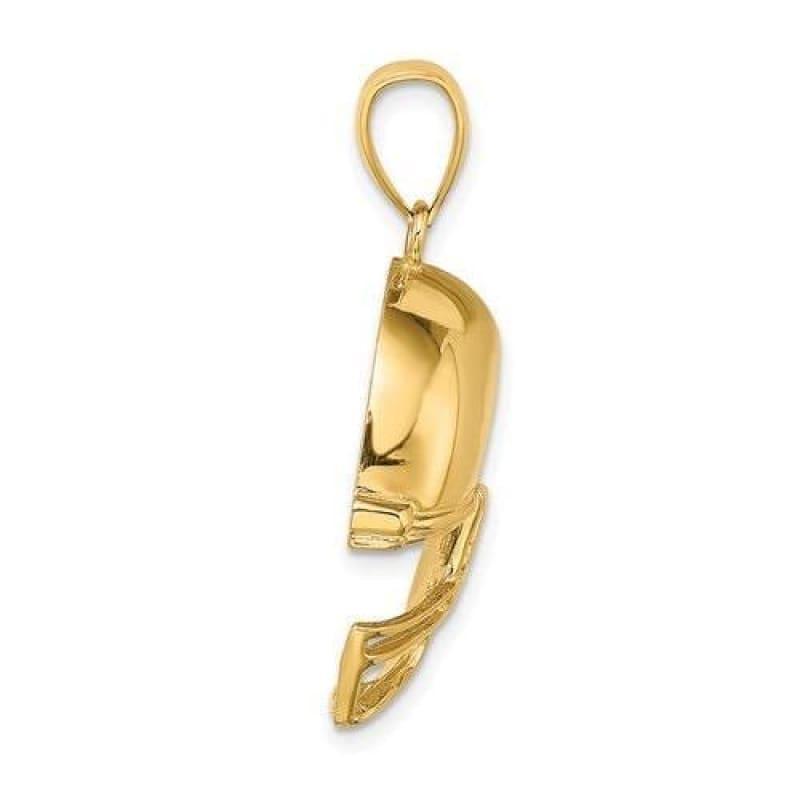 14K 2-D Polished Football Helmet Charm - Seattle Gold Grillz