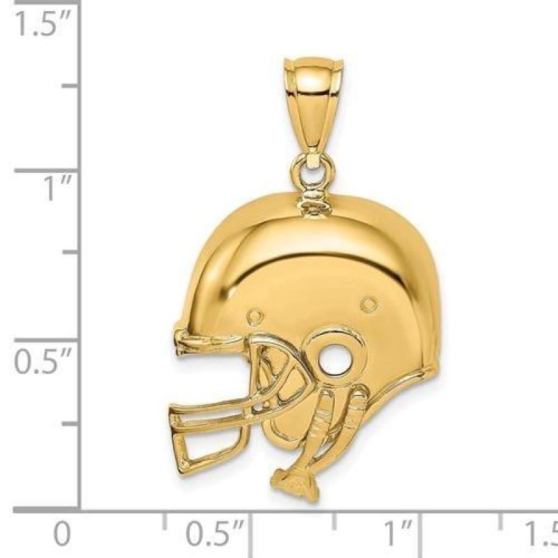 14K 2-D Polished Football Helmet Charm - Seattle Gold Grillz