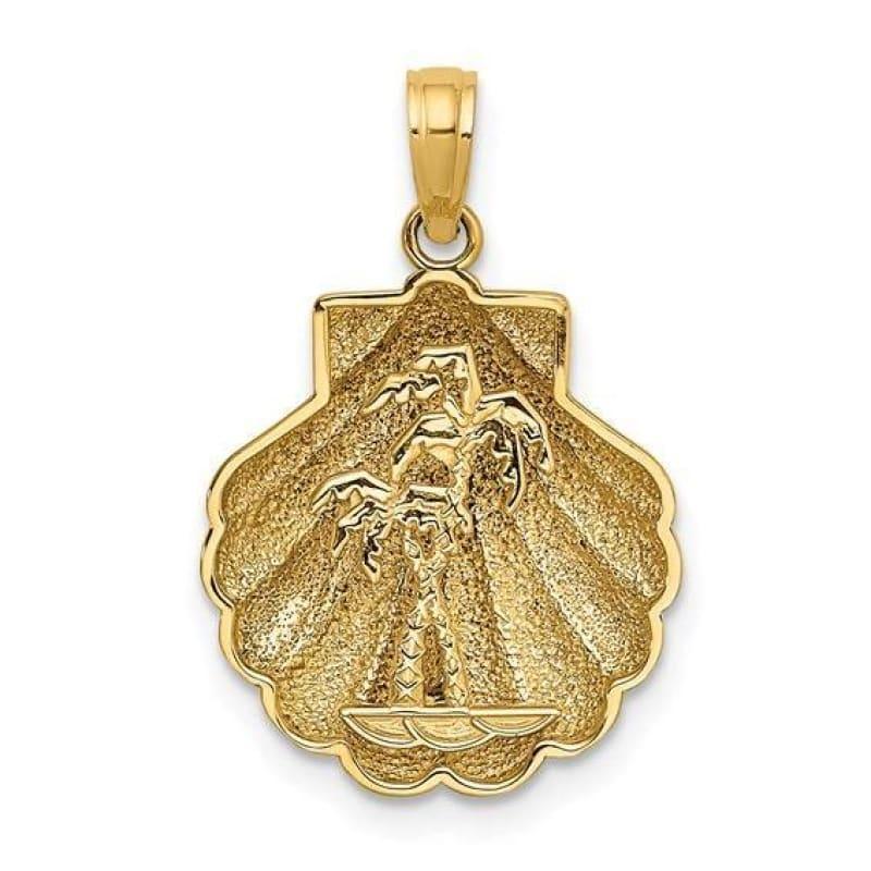 14K 2-D Reversible W- Mini Double Palm Tree Charm - Seattle Gold Grillz