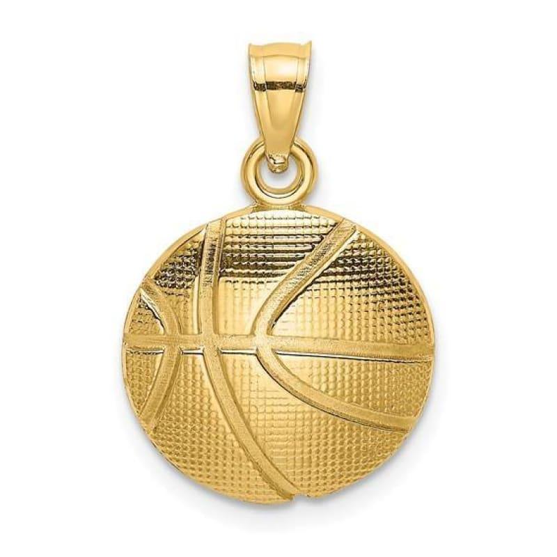 14K 2-D Textured Basketball Charm - Seattle Gold Grillz