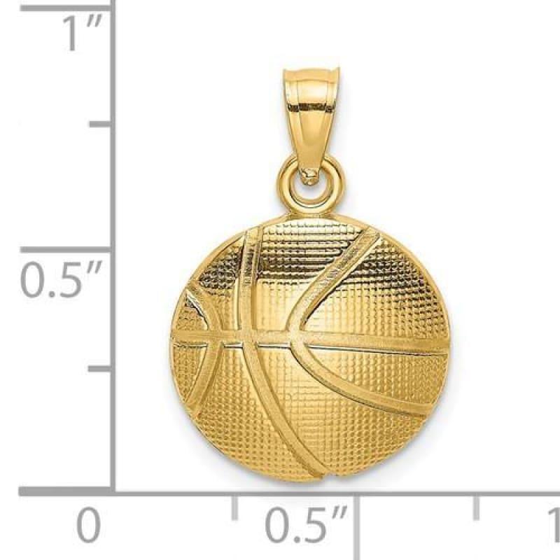 14K 2-D Textured Basketball Charm - Seattle Gold Grillz