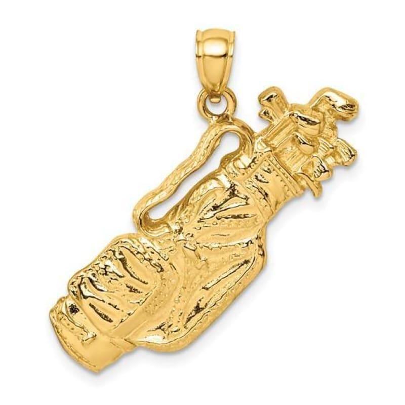 14K 2D Golf Bag & Clubs Charm - Seattle Gold Grillz