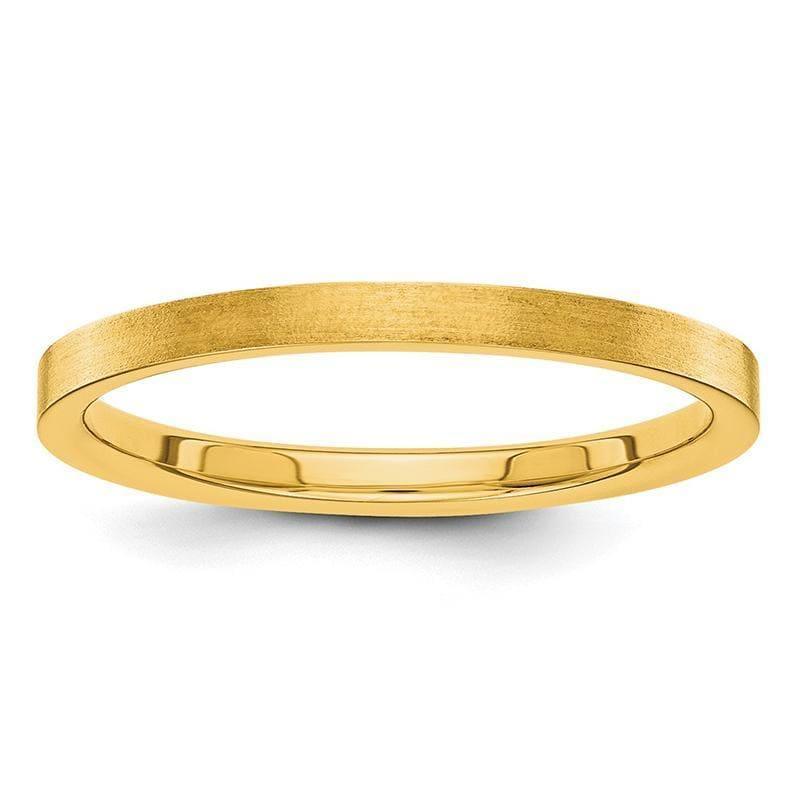 14k 2mm Flat Satin Band - Seattle Gold Grillz