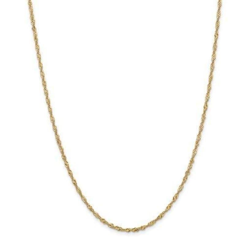 14k 2mm Singapore Chain - Seattle Gold Grillz