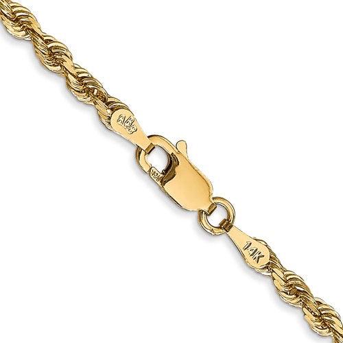 14k 3.0mm Diamond-cut Quadruple Rope Chain - Seattle Gold Grillz