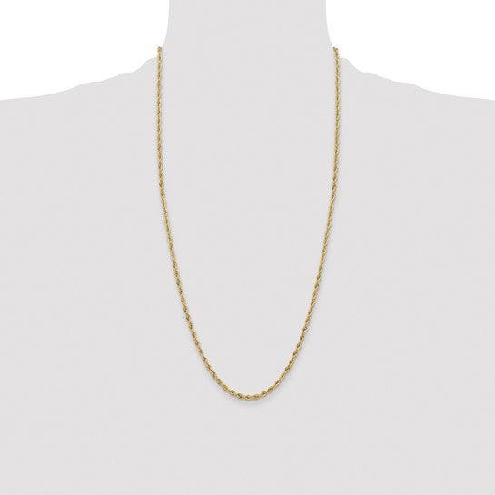 14k 3.0mm Semi-Solid Rope Chain - Seattle Gold Grillz