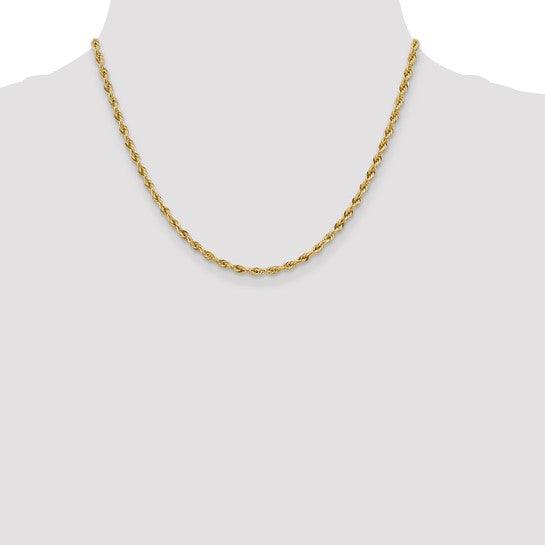 14k 3.0mm Semi-Solid Rope Chain - Seattle Gold Grillz