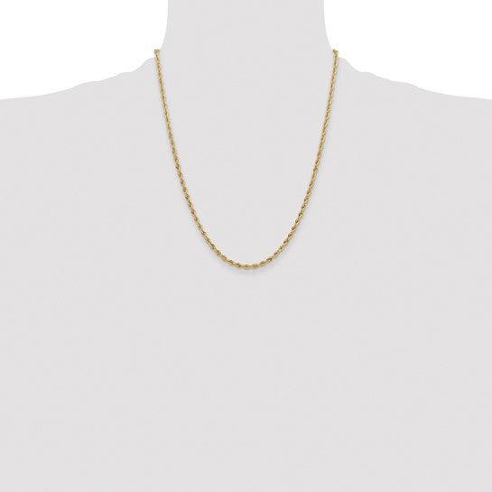 14k 3.0mm Semi-Solid Rope Chain - Seattle Gold Grillz
