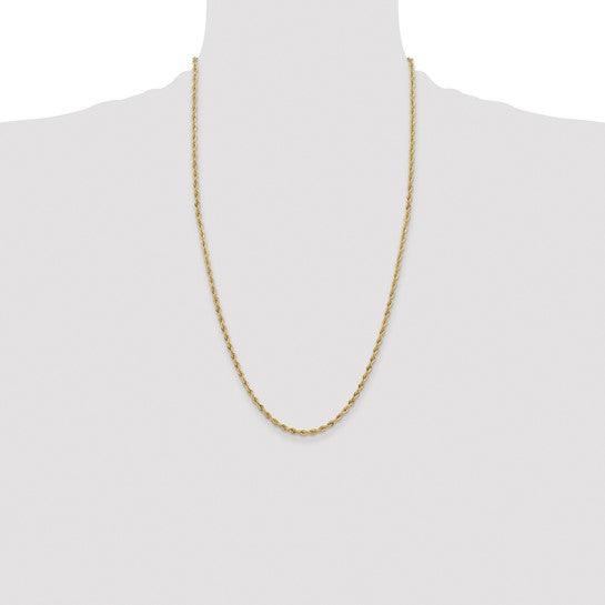 14k 3.0mm Semi-Solid Rope Chain - Seattle Gold Grillz