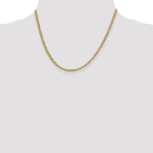 14k 3.1mm Solid Polished Light Flat Cuban Chain - Seattle Gold Grillz