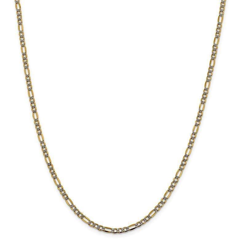 14k 3.2mm Semi-solid Pave Figaro Chain - Seattle Gold Grillz