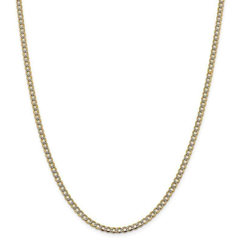 14k 3.4mm Semi-solid Pave Curb Chain - Seattle Gold Grillz