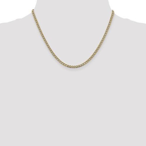 14k 3.4mm Semi-solid Pave Curb Chain - Seattle Gold Grillz