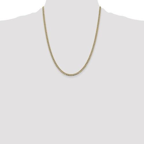 14k 3.4mm Semi-solid Pave Curb Chain - Seattle Gold Grillz