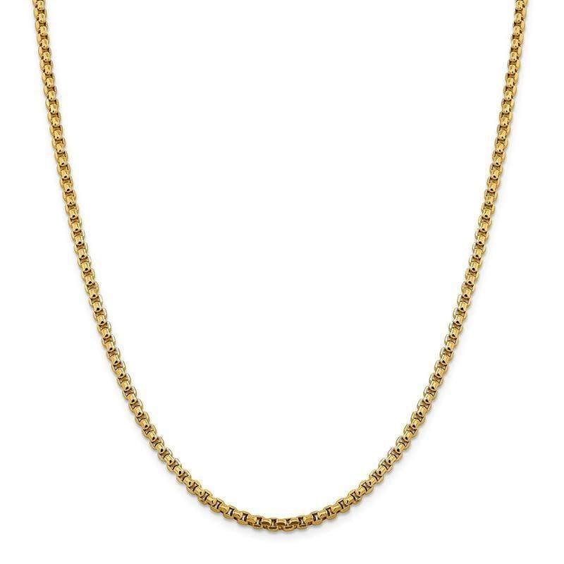 14k 3.6mm Hollow Round Box Chain - Seattle Gold Grillz