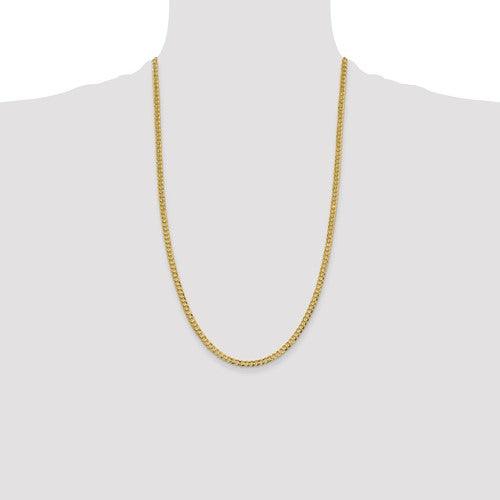 14k 3.7mm Solid Polished Light Flat Cuban Link Chain - Seattle Gold Grillz