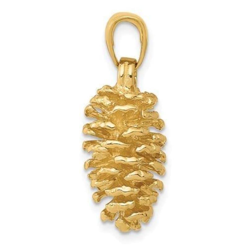 14K 3-D Pinecone Pendant - Seattle Gold Grillz
