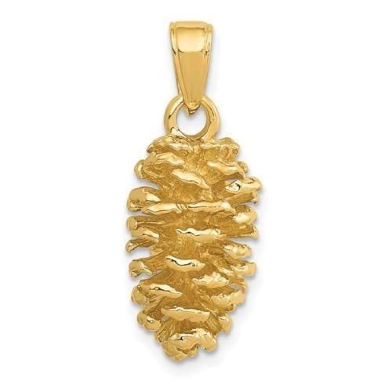 14K 3-D Pinecone Pendant - Seattle Gold Grillz