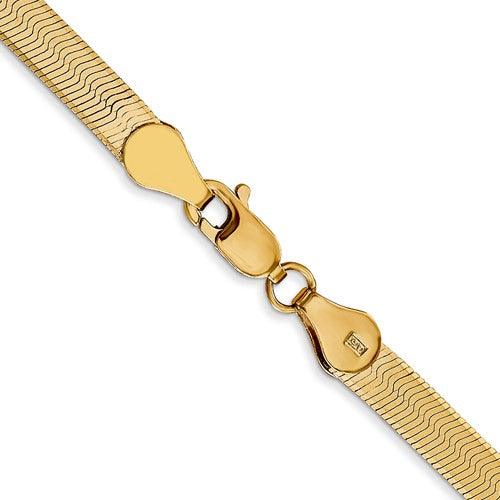 14k 4.0mm Silky Herringbone Chain - Seattle Gold Grillz