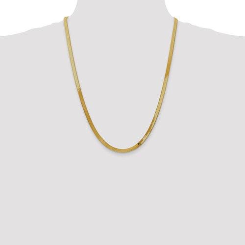 14k 4.0mm Silky Herringbone Chain - Seattle Gold Grillz