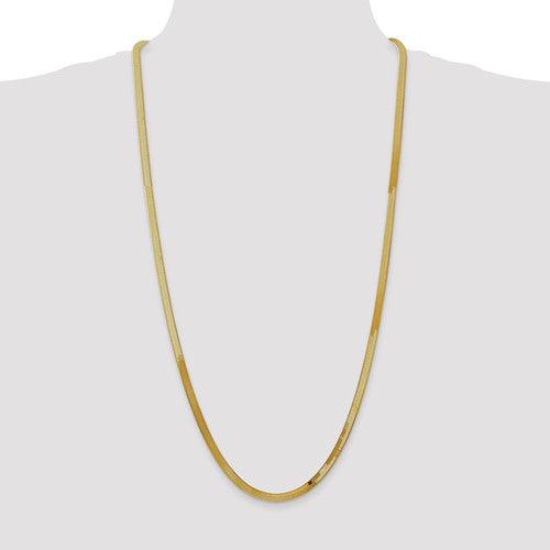 14k 4.0mm Silky Herringbone Chain - Seattle Gold Grillz