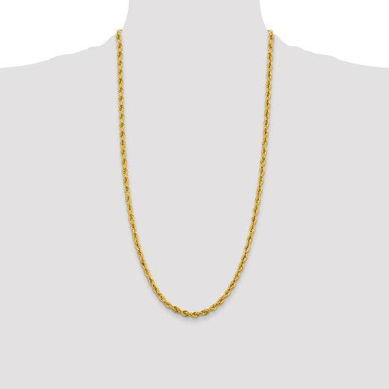 14k 4.25mm Semi-Solid Rope Chain - Seattle Gold Grillz