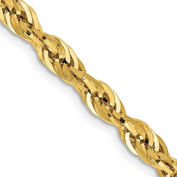 14k 4.25mm Semi-Solid Rope Chain - Seattle Gold Grillz