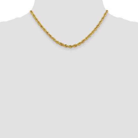 14k 4.25mm Semi-Solid Rope Chain - Seattle Gold Grillz