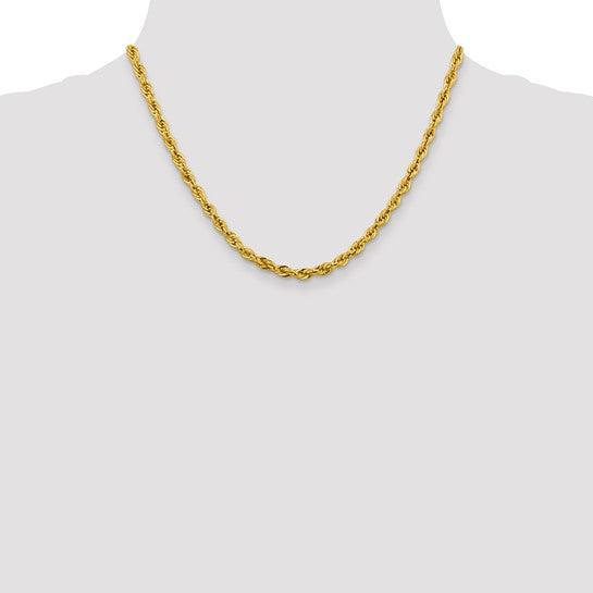 14k 4.25mm Semi-Solid Rope Chain - Seattle Gold Grillz