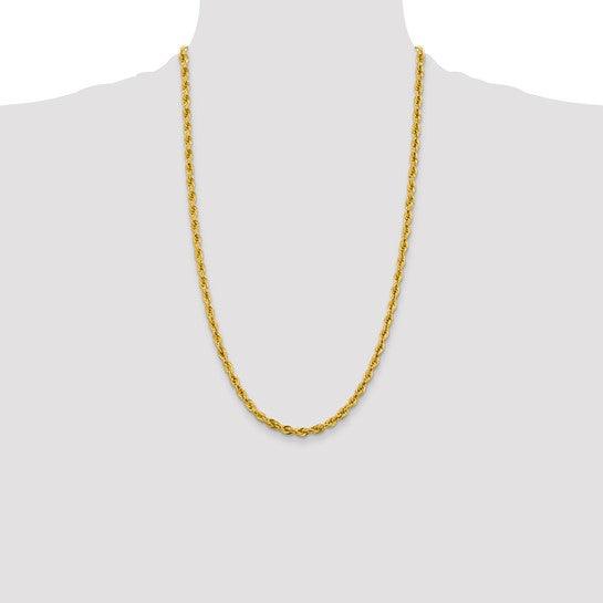 14k 4.25mm Semi-Solid Rope Chain - Seattle Gold Grillz
